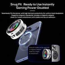 1pc New Magnetic Cooling Radiator, Ultra-Quiet Phone Cooler, Fast Cooling Phone Radiator, Plug-In Use Without Battery, High Power Suitable For Various Phones And Tablets, Dedicated For Live Streaming And Gaming - Multicolor - View 11