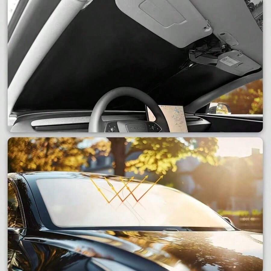 汽車前擋風玻璃遮陽簾，可折疊，防紫外線，通用加厚車內隔熱遮陽簾