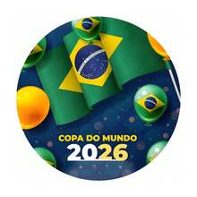 Painel Redondo Copa 2026 Tecido Sublimado 1,50x1,50 - 4 YEARS - Visão 3