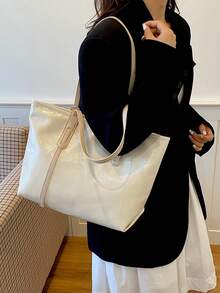 New Luxury High-End Versatile Women's Shoulder Bag Tote - White - View 7