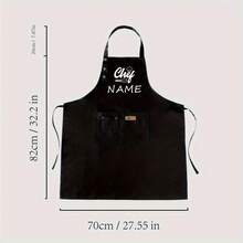 Customized Text Apron, Personalized Apron, Waterproof Apron, Customized Funny Cooking Kitchen Apron, Chef Apron, Bride And Groom Black And White Apron Set,Chef Cooking Kitchen Apron, Outdoor BBQ, Father's Day Gift, Birthday Gift, Personalized Gift - Multicolor - View 6