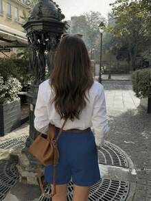 Spring/Summer New Solid Color Suit Shorts, Elegant Commuter Style - Royal Blue - View 2
