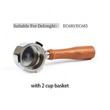 1pc 51mm Wooden Portafilter Handle Compatible With Dedica EC685 - Redwood - View 1