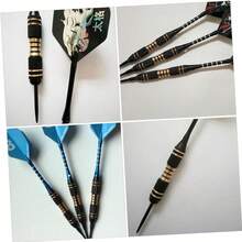 6PCS Brass Soft Tip Dart Barrels Black Gold Knurled Grip 2BA Thread Darts Barrel Replacement - Bronze - View 4
