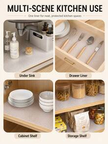 EVA Transparent Kitchen Cabinet Anti-Slip Mat, Waterproof Drawer Liner, Cuttable Sink Bottom Moisture-Proof Pad, Suitable For Cabinets, Dish Cabinets, Shelves, Refrigerator Compartments - Transparent Dot Pattern - View 7
