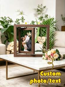Customized Photo Desktop Flip Photo Frame, Scroll Display, Personalized Photo Desktop Decor, Suitable For Home And Office, Rotating Photo Memory Box Ornament, Anniversary, Valentine's Day, Birthday, Graduation Gift Photo Display Stand - Multicolor - View 4