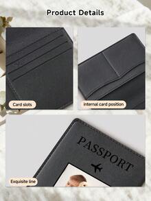 Ayotu 個性化飛機圖案行李吊牌與護照夾套組－可客製照片與文字，光滑 PU 材質，護照與機票收納袋，旅行收納袋，可折疊便攜多功能收納袋，防塵防水耐磨，假期通勤、團體旅行、家庭出遊必備客製化禮物 - 彩色 - 查看 8