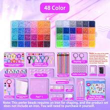 48/72/96/120 Colors Pearl Bead Set 2.6mm Mini Fused Beads Craft Tool Kit, Multiple Tools Suitable For Beginners Adults Relaxation Art Projects, Handmade Decorations Indoor Decor Fused Bead Materials - Perler Bead Set - View 12