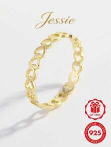 Jessie Jewelry Heart Design Silver Wedding Band For Women Bridal Wedding Fine Jewelry - Silver - View 13