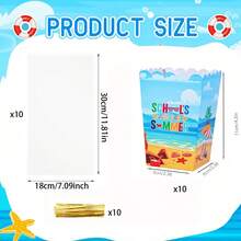 暑假放學爆米花盒，夏季假期派對禮物容器，最後一天上學慶祝零食收納盒 - 彩色 - 查看 10