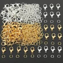 300pcs Lobster Claw Clasp And Jump Ring Set, Includes 100pcs Lobster Clasps And 200pcs Jump Rings, Suitable For Handmade Beading, Spacer Bead Connectors, Pendant Necklace Clips, Bracelet Connectors, Open Rings And Jewelry Making Materials - Lobster Buckle With Open Ring - View 2