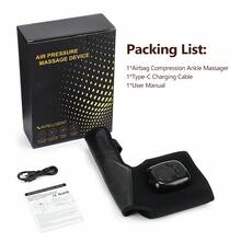 Hailicare 氣壓按摩器 4種氣囊按摩模式 3段加熱 15分鐘定時倒數自動關機 Type-C充電接口 氣囊壓力足踝按摩器 適合辦公室與居家使用 單個/成對可選 理想節日禮物 - 黑色 - 查看 13