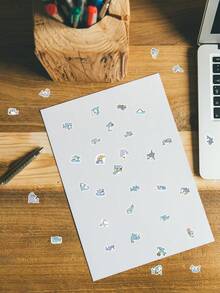 Hoja de pegatinas de papel washi con tiburón de dibujos animados lindo, pegatinas pequeñas de animales marinos kawaii, pegatinas de película mate brillante para diario, álbum de recortes, funda de teléfono, taza de agua, tarjeta Guka, manualidades DIY, decoración de estudiantes, útiles escolares - tiburón - Ver 6