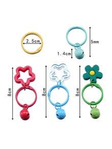 20Pcs Colorful Pentagram Bell Charms, Mini Star Bell Pendants For DIY Keychain, Bag Backpack Earphone Case Jewelry Making Supplies - Small Bell Keychain - View 2