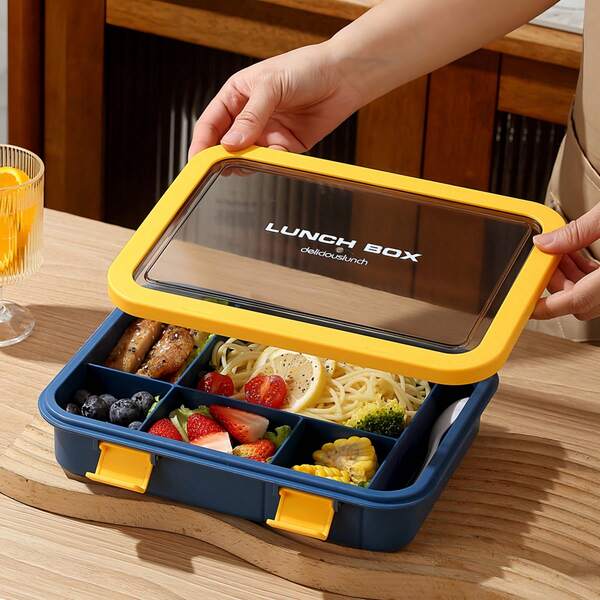 1pc Microwaveable Lunch Box, Summer Meal Box Set, Fruit Fresh-Keeping Bowl With Lid