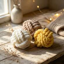 DIY Tonform 2 Stücke Garnkugel-Stil Kerzenornament Form geeignet für die Herstellung von Harz, Gips, Kerzen, Aromatherapie-Produkten, Heimdekoration, Tischplatte Silikonform - 2 Stück Garnknäuelform - Übersicht 6