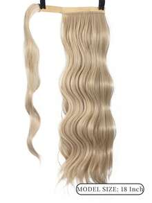 18 Inch Long Wavy Ponytail Hair Extensions For Women, Synthetic Wrap‑Around Clip In Ponytail Wig Hair Accessories, Halloween - Multicolor - View 3