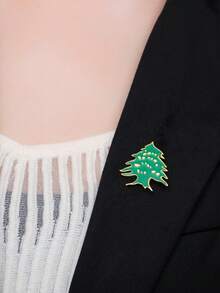 LIKGREAT 1pc Cedar Enamel Brooch Stainless Steel Gold Color Lapel Pin For Woman Man Minimalist Accessory Jewelry 2026 New In - Brooch Series - View 8