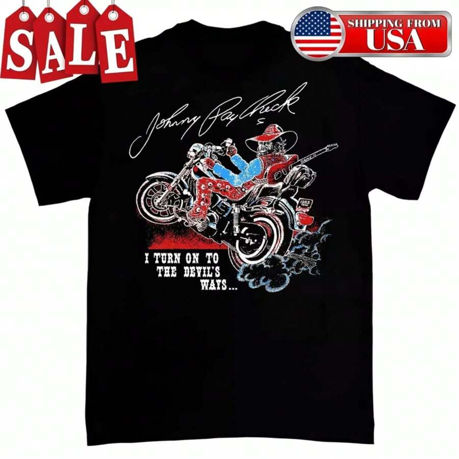 Johnny Paycheck Short Sleeve Unisex All Size S-5XL KK1127 - 黑色 - 查看 1
