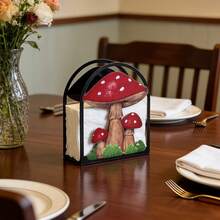 Cute Cartoon Red Mushroom Acrylic Desktop Tissue Box, Creative Napkin Holder Decoration For Home And Office - Multicolor - View 3