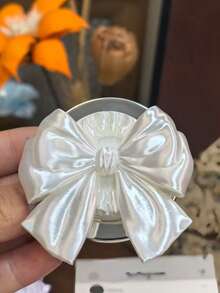 1個卡通可愛新款3D列印絲綢蝴蝶結磁吸手機支架，粉色/藍色/綠色/白色/紫色/黃色，伸縮便攜極簡桌面手機架，適合作為姐妹、女朋友和同學的節日禮物 - 彩色 - 查看 11