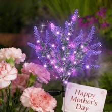 Outdoor Solar Powered Lavender Ground Stake Light, IP65, 49LED Purple Light, Atmospheric, Stainless Steel Ground Stake, Easy Installation, Suitable For Garden, Backyard, Pathway, Lawn, Villa, Party, Holiday, Easter, Christmas Decoration - Lavender - View 7