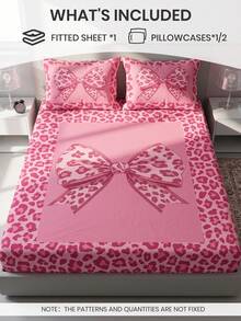 2/3pcs Printed Bedding Set (1 Fitted Sheet + 1/2 Pillowcases, Pillow Inserts Not Included), Skin-Friendly Comfortable Mattress Protector, Soft And Breathable, Multiple Sizes Suitable For Twin/Full/Queen/King Beds, Machine Washable, Back To School - Multicolor - View 3