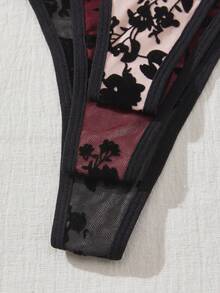 3pcs Plus Size Women Casual Comfortable Thong Panties Elastic Fabric Underwear Set - Multicolor - View 6