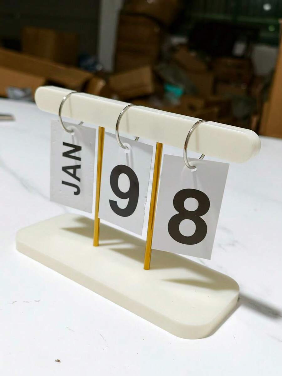 1件北歐極簡創意翻頁日曆桌面擺飾,裝飾性桌曆,耐用塑膠材質,適用於客廳、餐桌、咖啡桌、辦公桌及其他家居裝飾 - 彩色 - 查看 1