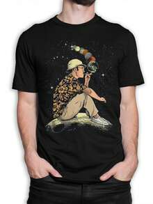 Men's Short-Sleeved T-Shirt, New 2026 Fashion, With Fibonacci Spiral Design, Golden Ratio T-Shirt, Gift For Math Lovers, Sacred Geometry T-Shirt - 香檳色 - 查看 1