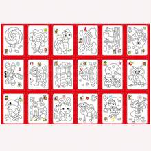 بطاقات رسم للأطفال، بطاقات تلوين ورسم، مجموعة لوحات فنية كرتونية مائية للرسم الجرافيتي - متعدد الألوان - مشاهدة 4