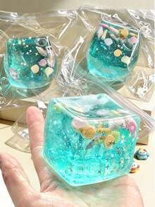 Ocean Themed Sensory Decompression Magic Cube, Decorated With Cartoon Seashells, Conches, Schools Of Fish And Ice Cream Elements To Create A Marine Party Atmosphere, Effectively Relieving Anxiety. Suitable For Outdoor Spaces And Office Environments, - Multicolor - View 3