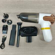 USB充電式強力無線吸塵器，附7件配件，高吸力寵物毛髮清理吸塵器，適用於硬地板、地毯與寵物毛髮清潔，家用吸塵器 - 彩色 - 查看 12