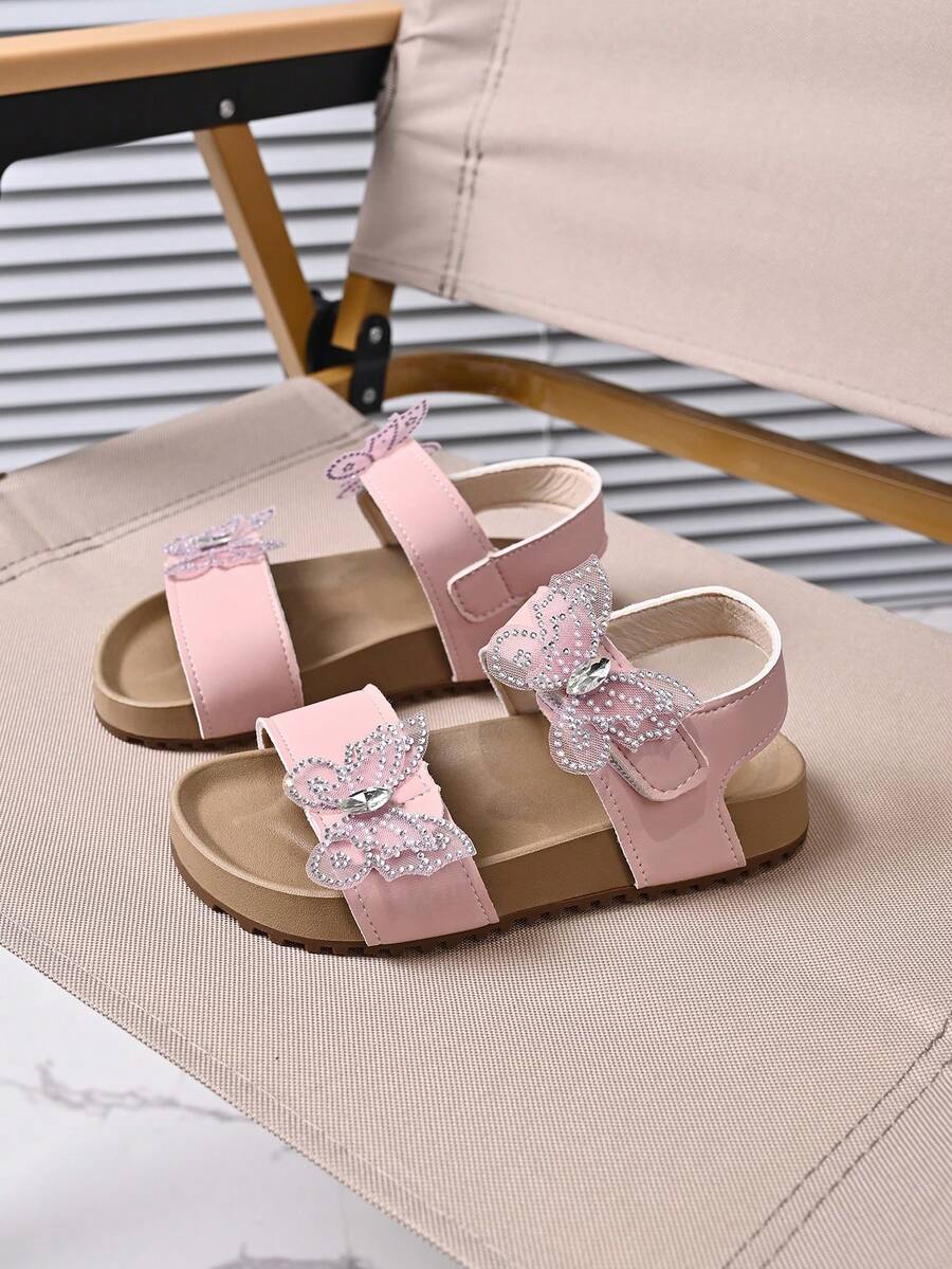2026 All-Season Best-Selling Girls' Spring/Summer New Casual PU Open-Toe Soft Sole Magic Strap Shoes For 3-6 Years Old