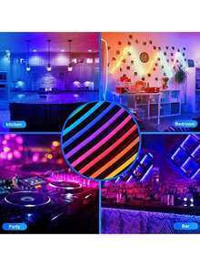 RGB 紅外線霓虹 LED 矽膠軟燈條 聖誕防水氛圍燈 無線遙控變色燈條 節日室內外裝飾燈 1m/2m/3m/4m/5m - 彩色光 - 查看 6