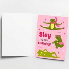 1 Set, Happy Frog Birthday Card - Make Your Birthday Shine! Cute And Fun Greeting Card Suitable For Friends, Sisters, Best Friends, Close Friends And Colleagues - Multicolor - View 3