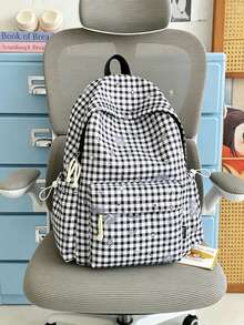 1pc/5pcs Popular Plaid Star Student Backpack, Lightweight Multi-Pocket Design, Suitable For Back To School And Travel, Can Hold Textbooks And Pencil Cases, Thickened Shoulder Straps, No Plush Dog Pendant, Student Daily School Backpack - Multiple Styles - View 10