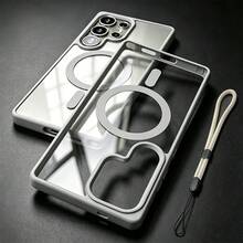 1 Fashionable Phone Case, Does Not Include Lanyard Or Stand: Luxurious Clear Protective Case With Magnetic Wireless Charging, Compatible With S26/S25/S24/S23/S22 Ultra/Plus/S26 Ultra/S25 Ultra, Clear Hard Back Cover With Soft Edge, 2 Piece Set (Includes 1 Phone Case + 1 Lanyard). - 黑色 - 查看 3