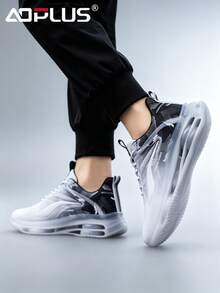 AoPlus Men's Street Style Running Shoes, Shock Absorbing, Comfortable, Slip-Resistant, Durable Sports Shoes, Suitable For Outdoor Activities - 黑與白 - 查看 7