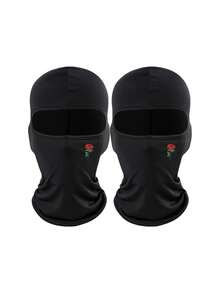 1pc/2pcs Unisex Solid Color Printed Balaclava Hood Combination Set, Single Hole Full Face Mask For Cycling, Suitable For Daily Wear And Outdoor Activities - Style 3 - View 23