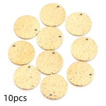10pcs Stainless Steel French Embossed Bracelet Pendants - Nordic Style Charms For DIY Jewelry Crafting, Bracelet Pendant, Stainless Steel, French Embossed, Single Hole - Multicolor - View 15