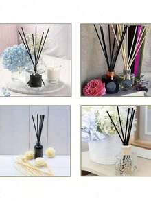 100pcs DIY Aromatherapy Diffuser Sticks, Black & White Wood Fiber Rattan Diffuser, 25cm, Suitable For Various Essential Oils, Aromatherapy Accessories, Home Decor, Home Air Freshener, Home Ornament - Multicolor - View 9