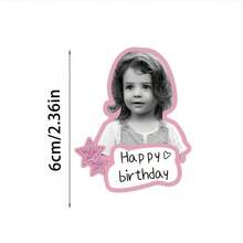 30/20/10pcs Customized Birthday Photo Stickers - Personalized Face Photo With Birthday Age And Name Text Paper Stickers, Suitable For Birthday Party Favor Packaging Stickers, Milestone Party Decoration, 1st 2nd 3rd Birthday Self-Adhesive Stickers - Multicolor - View 5