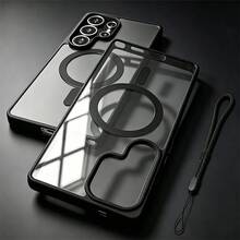 1 Fashionable Phone Case, Does Not Include Lanyard Or Stand: Luxurious Clear Protective Case With Magnetic Wireless Charging, Compatible With S26/S25/S24/S23/S22 Ultra/Plus/S26 Ultra/S25 Ultra, Clear Hard Back Cover With Soft Edge, 2 Piece Set (Includes 1 Phone Case + 1 Lanyard). - 灰色 - 查看 2
