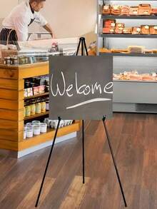 1pc 63 Inch Wedding Sign Stand, Foldable Floor Display Rack, Black Tripod, Suitable For Wedding Signs, Posters, Welcome Boards, Large Adjustable Metal Easel, Black Base, Easter Gift, Suitable For Wedding Banners And Poster Display, Desktop Metal Easel - Multicolor - View 10