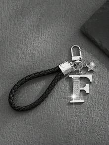 1pc Fashionable European & American Style Creative Versatile Premium English Letter Shaped Keychain Bag Charm, Suitable For Men & Women Car Key Bag Decoration And Holiday Gift - Silver - View 10