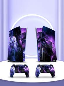 Cross-Border Hot Seller 6pcs Purple Cloud Pattern Stickers For P5 Slim Optical Drive Game Console, Dust-Proof And Wear-Resistant - View 5