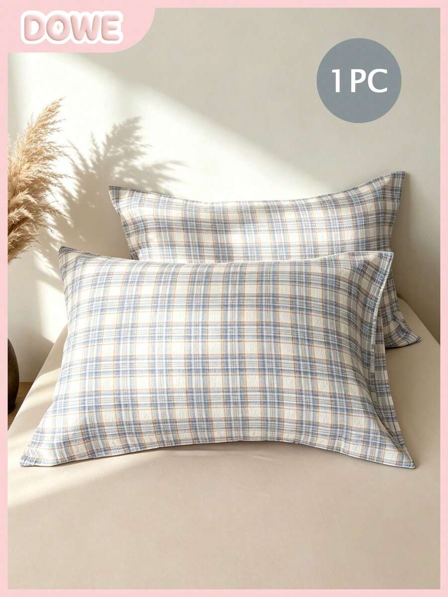 1 pieza 100% poliéster, textura arrugada, patrón en relieve, tela súper suave, funda de almohada tipo sobre impresa, sin relleno, adecuada para dormitorio, hotel, dormitorio estudiantil - Multicolor - Ver 1