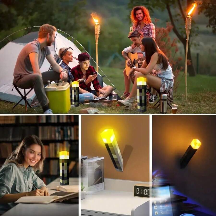 1pc 8-Color Color-Changing Potion Lamp - RGB Pixel Art Masterpiece | Gaming Room Decor Essential, Gamer Night Light And Creative Gift, Dynamic Color-Changing Simulated Virtual Potion, Ideal Choice To Bring Gaming Magic Into Real Life Spaces, 8-Color Potion Cube Night Light - Multicolor - View 1