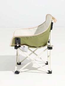 Chaise de camping d'extérieur, chaise pliante portable, chaise de pique-nique, dossier léger, tabouret de pêche, chaise longue de loisirs, chaise lune - blanc cassé/vert laiteux - Voir 3